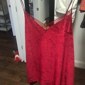 Red velvet tank